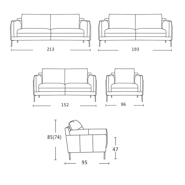 Quinton : Leather Sofa with Metal Leg - Modern Home Furniture