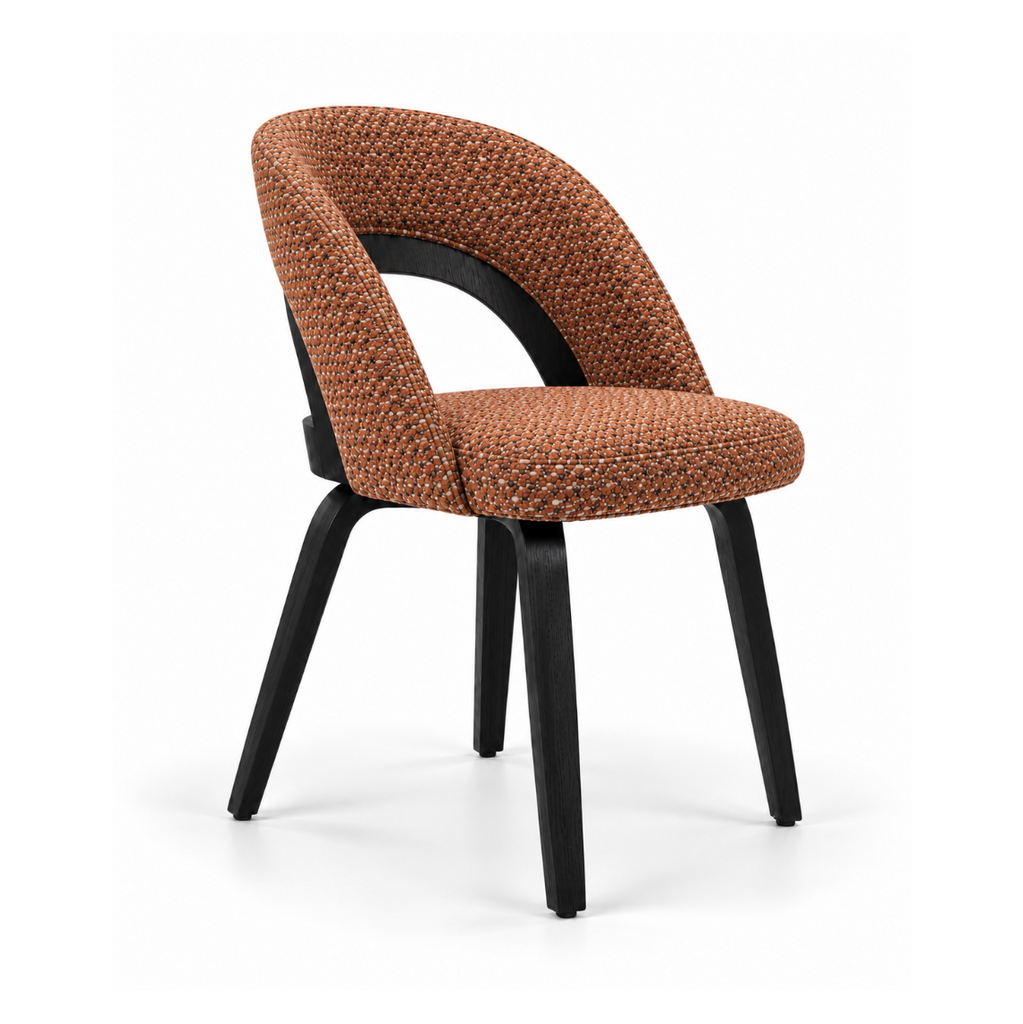 Mina Dining Chair | Copper Fabric | Black Frame
