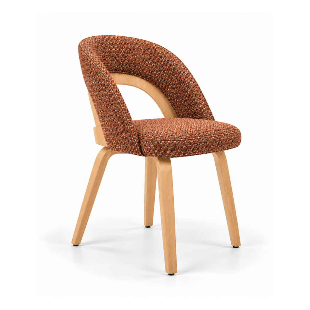 Mina Dining Chair | Copper Fabric | Oak Frame