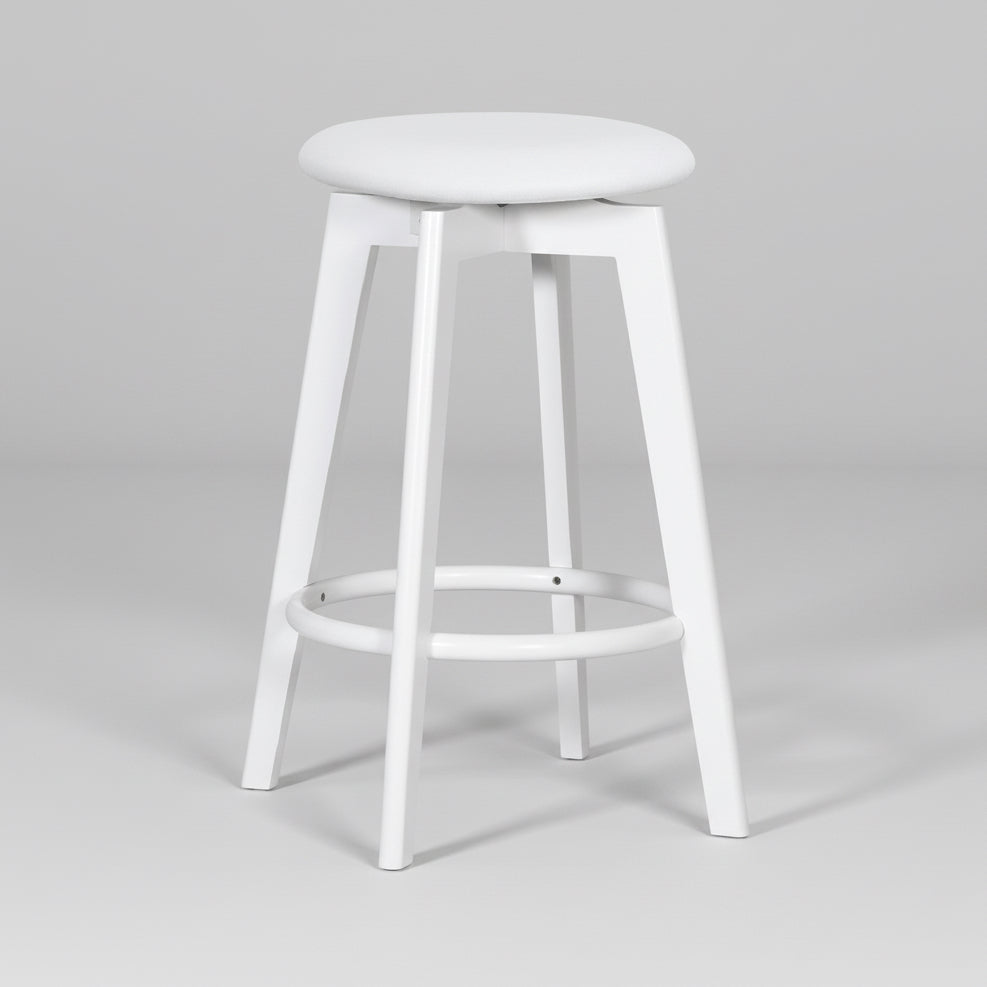 Sandown : Bar Stool Upholstered Seat White Frame