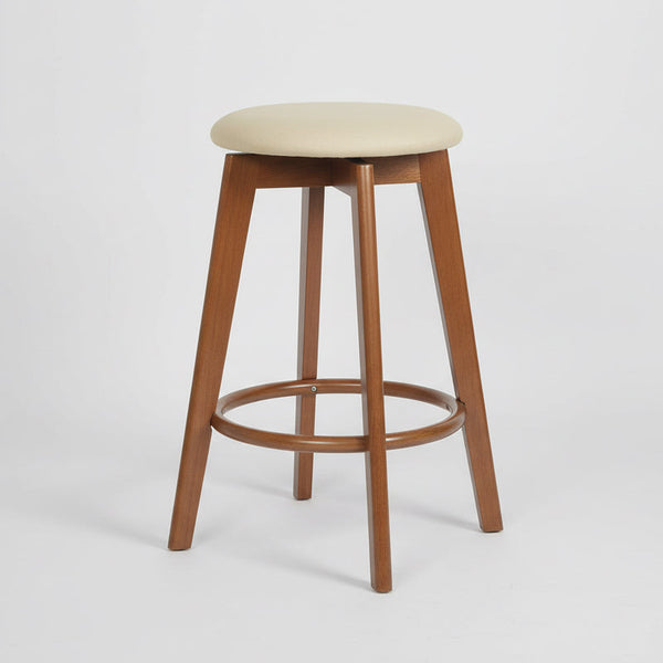 Sandown : Bar Stool Upholstered Seat Light Walnut Frame
