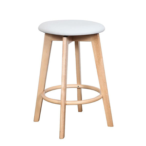 Sandown : Bar Stool natural frame white pu