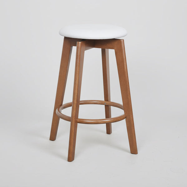 Sandown : Bar Stool Upholstered Seat Light Walnut Frame