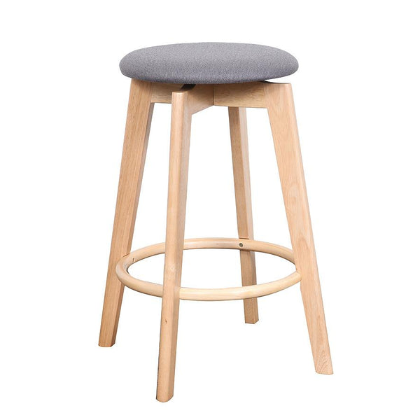 Sandown Bar Stool natural frame truffle fabric