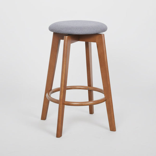 Sandown : Bar Stool Upholstered Seat Light Walnut Frame