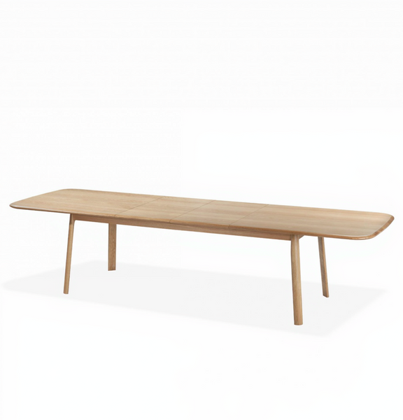 Wooden dining table on a white background
