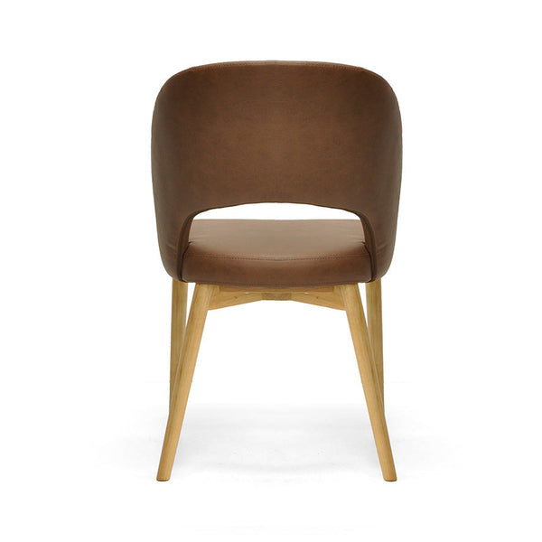 Sarah : Dining Chair Ash Frame with Tan upholstery
