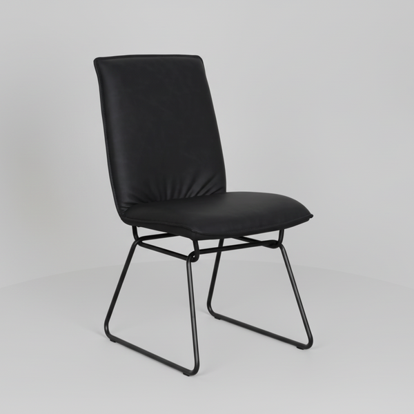 Detroit : Dining chair Black Pu