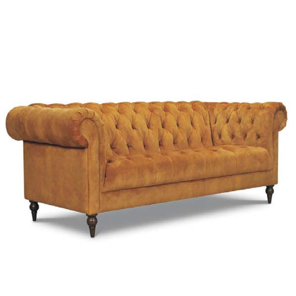 Shabby Chic : Chesterfield Sofa in Velvet Fabric