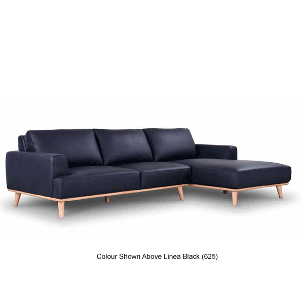 Stanford : Chaise Sofa right hand chaise black