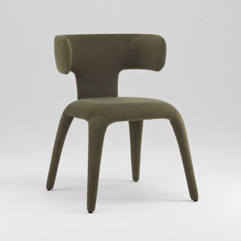 Green chair on a white background