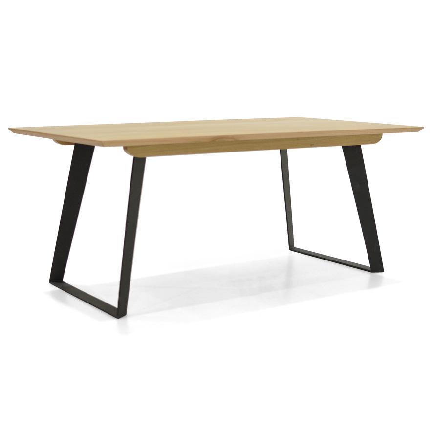 Tokyo dining table modern design solid construction Messmate veneer Matt Black metal “U" Legs