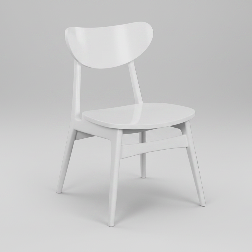 Finland : Dining Chair Timber Seat in White