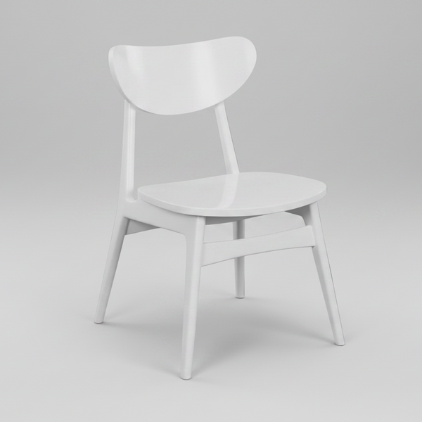 Finland : Dining Chair Timber Seat in White