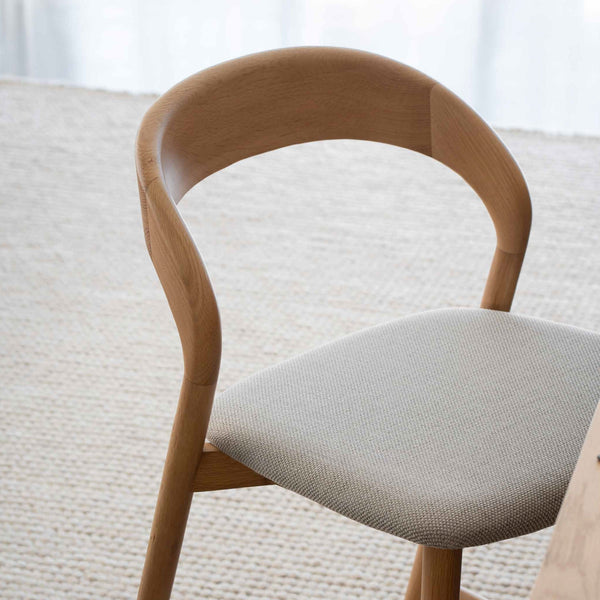 Willow : Bar Stool Natural Oak / Fabric Seat