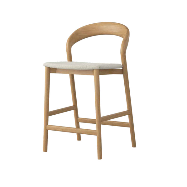 Willow : Bar Stool Natural Oak / Fabric Seat