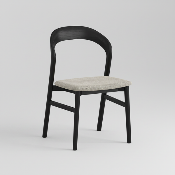Willow : Dining Chair Black Oak Grey Seat