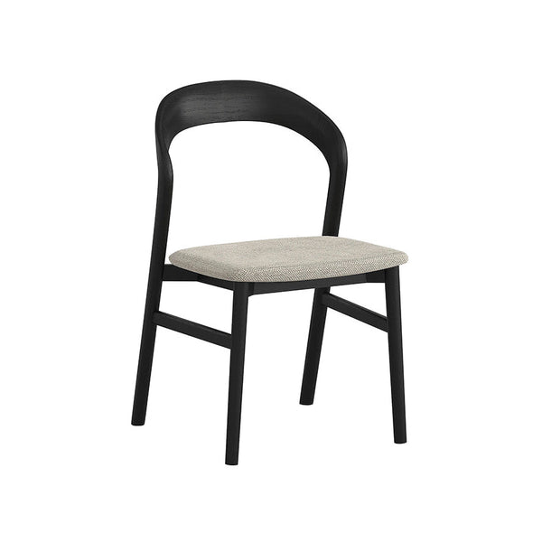 Willow : Dining Chair Black Oak Grey Seat