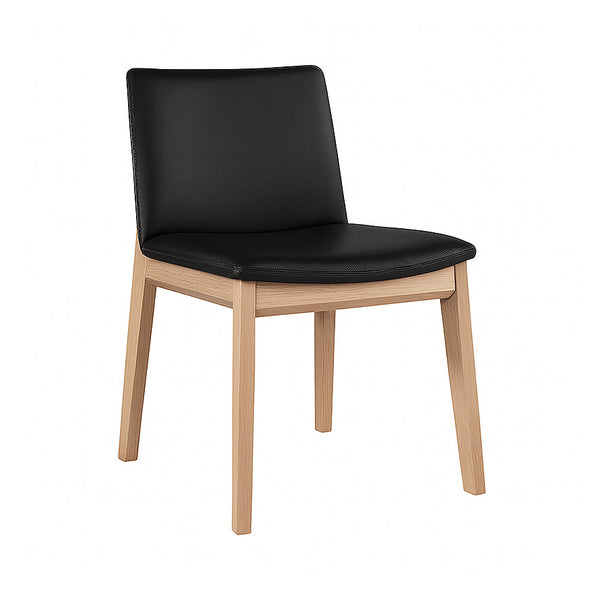 Wilson : Bar Stool Black Leather Natural Frame