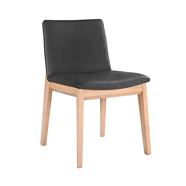 Wilson : Bar Stool Black Leather Natural Frame