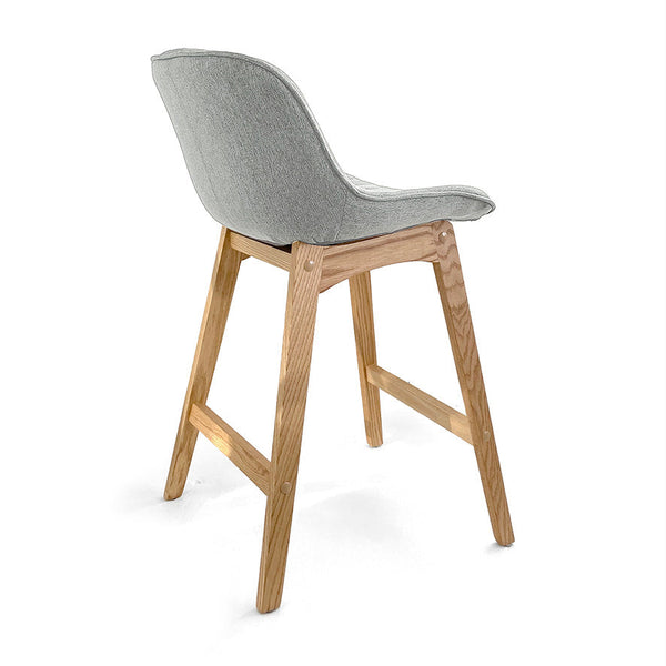 Zoe : Bar Stool Light Grey Fabric