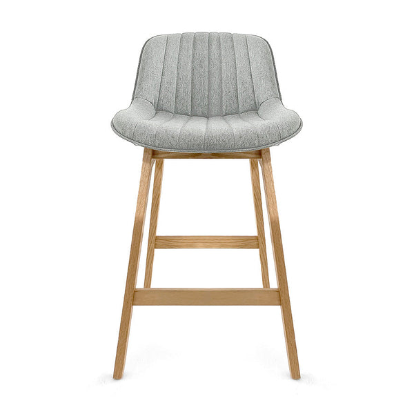 Zoe : Bar Stool Light Grey Fabric