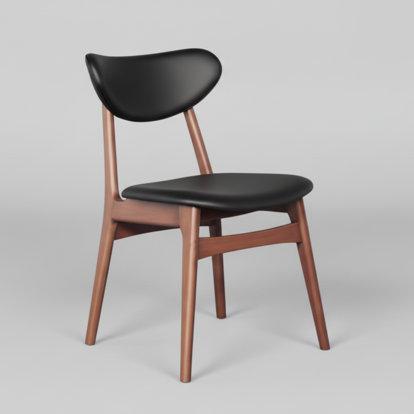Falkland : Dining Chair Light Walnut / Black PU