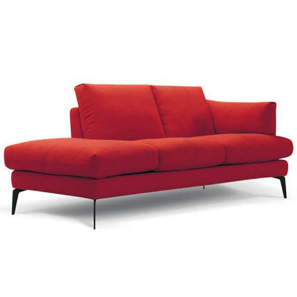 Addington chaise sofa in red velvet