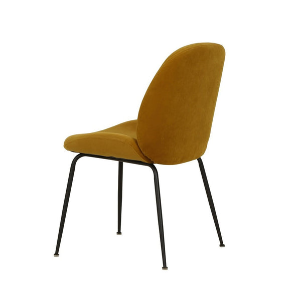 Astra : Dining Chair Mustard Velvet with Black Leg