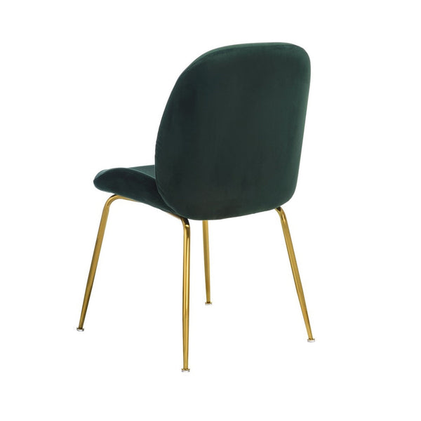 Astra Dining Chair Green Velvet with Gold Leg