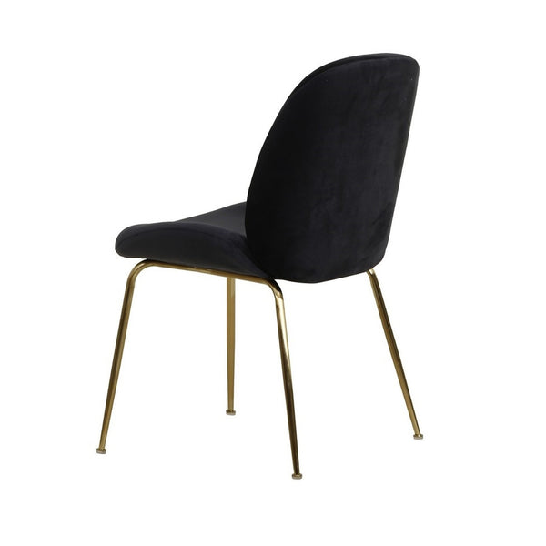 Astra Dining Chair Black Velvet with Gold Leg