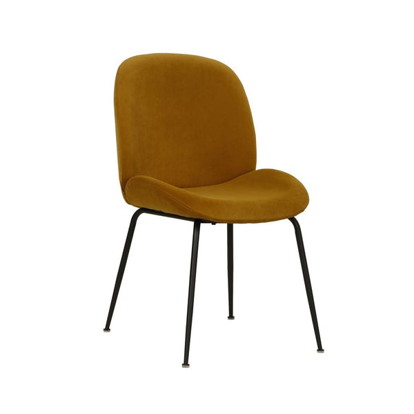 Astra : Dining Chair Mustard Velvet with Black Leg