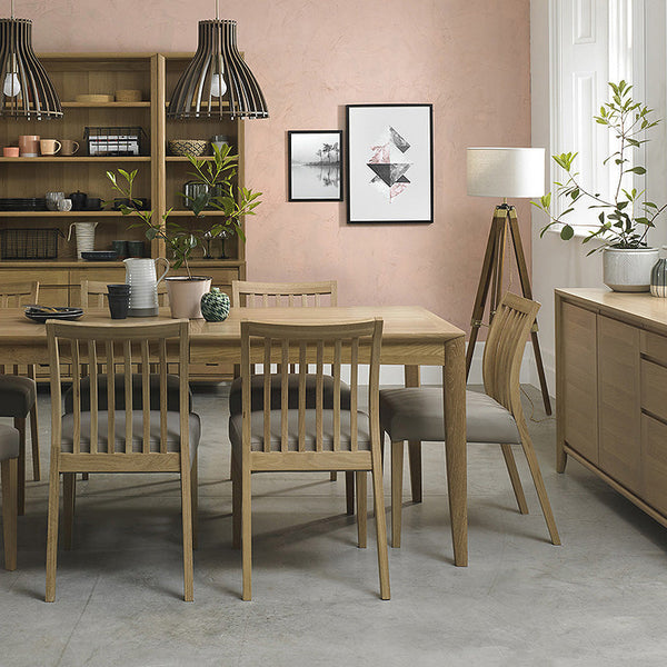 Bergen Oak: Extension Dining Table in American White Oak - Modern Home Furniture