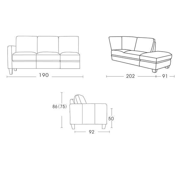 Botanic : Corner Terminal Chaise Sofa Bed with Memory Foam Mattress - Modern Home Furniture