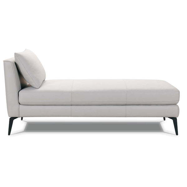 Jasper : Chaise Sofa in Fabric or Leather with Black Legs - Modern Home Furniture