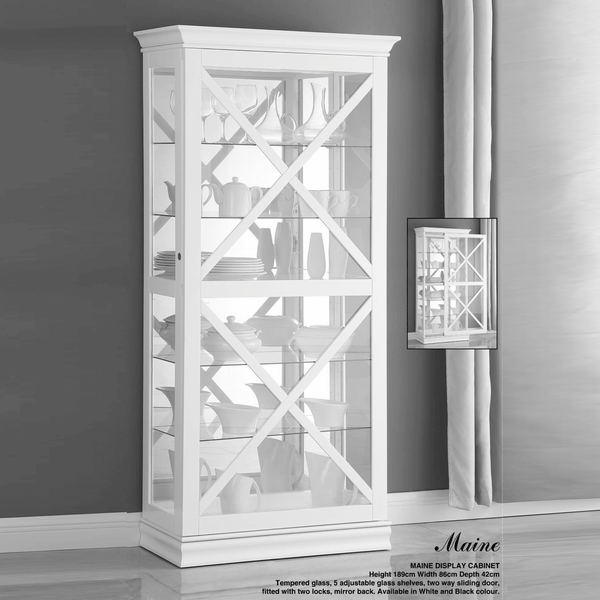 Maine : Display Cabinet White