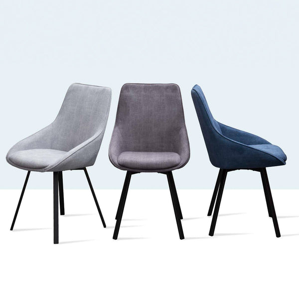 Andrea Dining Chairs in blue grey and dark grey