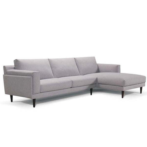 Quinton : Chaise Sofa in Fabric with Timber Leg - Modern Home Furniture