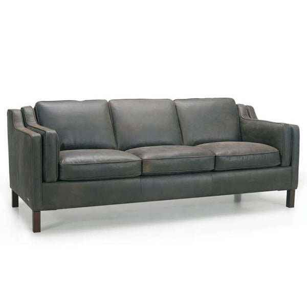 Railey : Vintage Leather Sofa with & Timber Leg - Modern Home Furniture