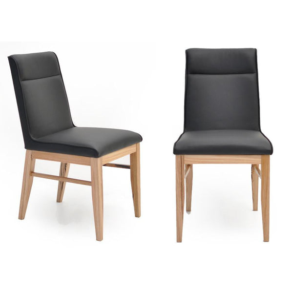 Sienna Fully Upholstered Leather Dining Chair modern design Messmate timber frame genuine leather
