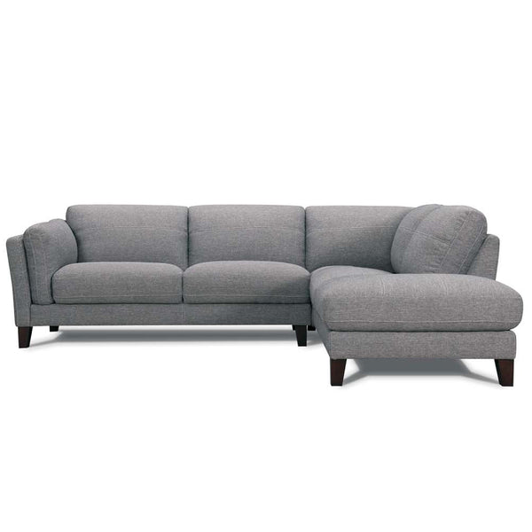 Sokoll Corner Terminal Chaise Sofa in Fabric with Timber Legs Modern Contemporary Design
