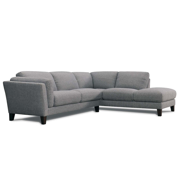 Sokoll Corner Terminal Chaise Sofa in Fabric with Timber Legs Modern Contemporary Design