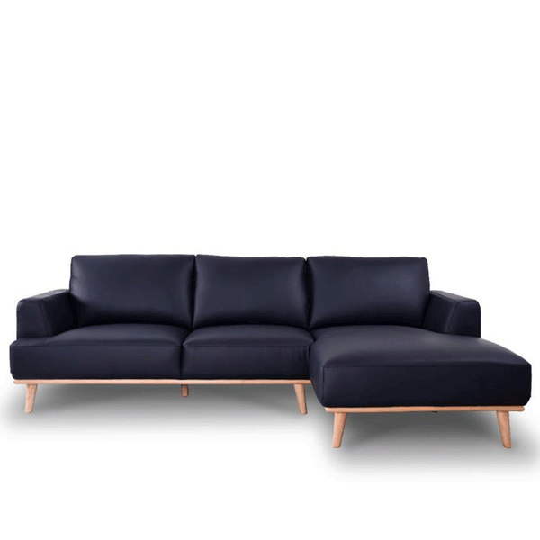 Stanford : Chaise Sofa right hand chaise black