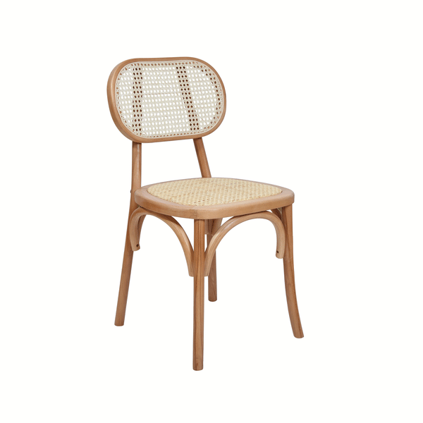 Willow dining chair in Beech Wood with Rattan back