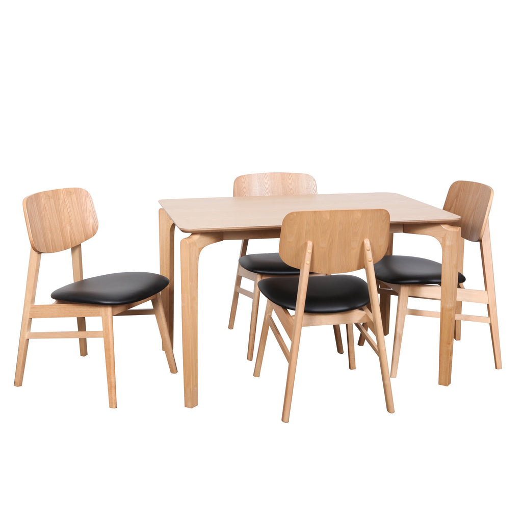 Nordic: Dining Table with 4 Zurich Chairs